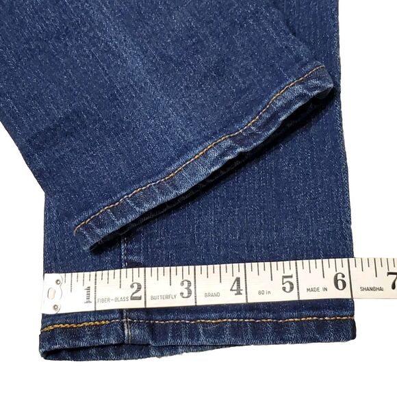 Old Navy Womens Sz 8 Long Original Mid-rise Denim Blue Jeans Straight Skinny - Picture 9 of 9